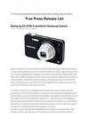 Samsung EC-ST90 A wonderful Samsung Camera (Free Press Release List)