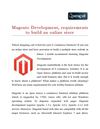 Magento Development, requirements to build an online store - Magento Web Development