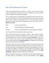 Web Content Management Systems