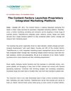 The Content Factory Launches Proprietary Integrated Marketing Platform
