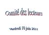 Comité de lecteurs JUIN 2011