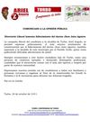 comunicado opinión fallecimiento Jhon Jairo Aguirre