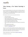 When Entering a New Market Knowledge is Power