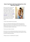 How to Cop Out of a Girl You’re Dating from a One Night Stand Website