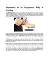 Importance of an Engagement Ring in Wedding