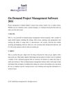 On Demand Project Management Software 2011