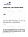 Online Program Project Management Options