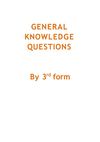 General Knowledge ,3rd Form NFS