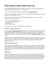 Make Money Online With Your List