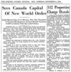 Sees Canada as Capital of New World Order (Evening Citizen Ottawa, 15 November 1940)