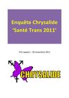 Pré-Rapport Enquête Chrysalide 'Santé Trans 2011'