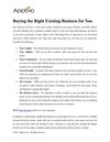 Buying the Right Existing Business for You