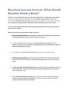 Merchant Account Services: What Should Business Owners Know?