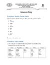 Worksheet Answer Key