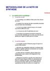 METHODOLOGIE DE LA NOTE DE SYNTHESE(1)