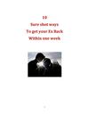 10 Sureshot ways to get your EX Back within one week