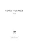 NOTICE POETIQUE