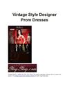 Vintage Style Designer Prom Dresses