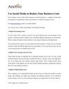 Use Social Media to Reduce Your Business Costs