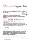 Surgery loans- Avail Of Surgery Loans To Regain Your Health