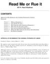 Read Me or Rue It : E-book on Purgatory