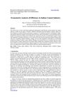 Econometric Analysis of Efficiency in Indian Cement Industry