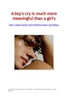 A boy's cry is much more meaningful than a girl's 