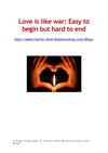 Love is like war- Easy to begin but hard to end