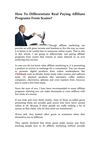 How To Differentiate Real Paying Affiliate Programs From Scams?