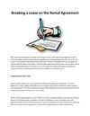 Breaking a lease on the rental agreement