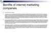 Benifits of internet marketing companies