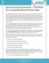 Service Level Agreement - The Basis For a Good Business Partnership