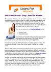 Bad Credit Loans- Easy Loans for Women