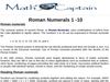 Roman Numerals 1 -10