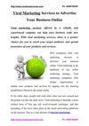 Viral Marketing Services to Advertise Your Business Online