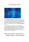 Windows 7 Administrator Password Hack