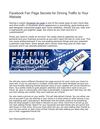 Facebook Fan Page Secrets for Driving Traffic to Your Website