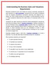 Understanding the Business Sales and Valuations Requirement