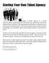 Starting your own Talent Agency