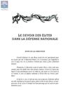 Le devoir des élites dans la Défense Nationale