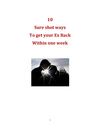 10 Sure Shot Ways To Get Your Ex Back Within One Week