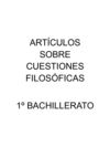 Artículos sobre cuestiones filosóficas 1º BTO
