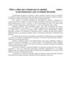 Niñas y niños que trabajan por la equidad, contra la discriminación y por el cuidado del medio