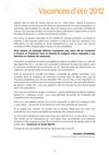 Catalogue Vacances Adultes Eté 2012