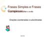 Frase Simples e Frase Complexa