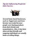 Tips for Influencing People for Sales Success