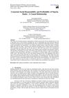 Corporate Social Responsibility and Profitability of Nigeria Banks