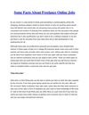 Some Facts About Freelance Online Jobs