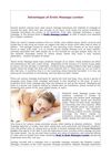 Advantages of Erotic Massage London