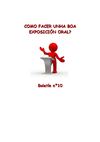 COMO FACER UNHA BOA EXPOSICIÓN ORAL ?